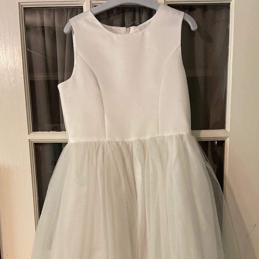Girls silk Ivory dress